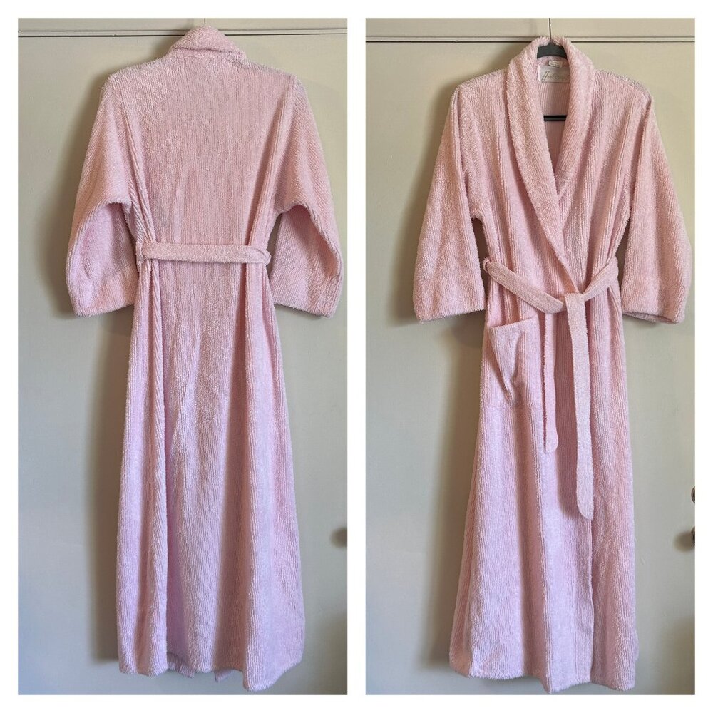 Vintage Herbcraft Chenille Robe Pink Womens Small 60s 70s USA Made